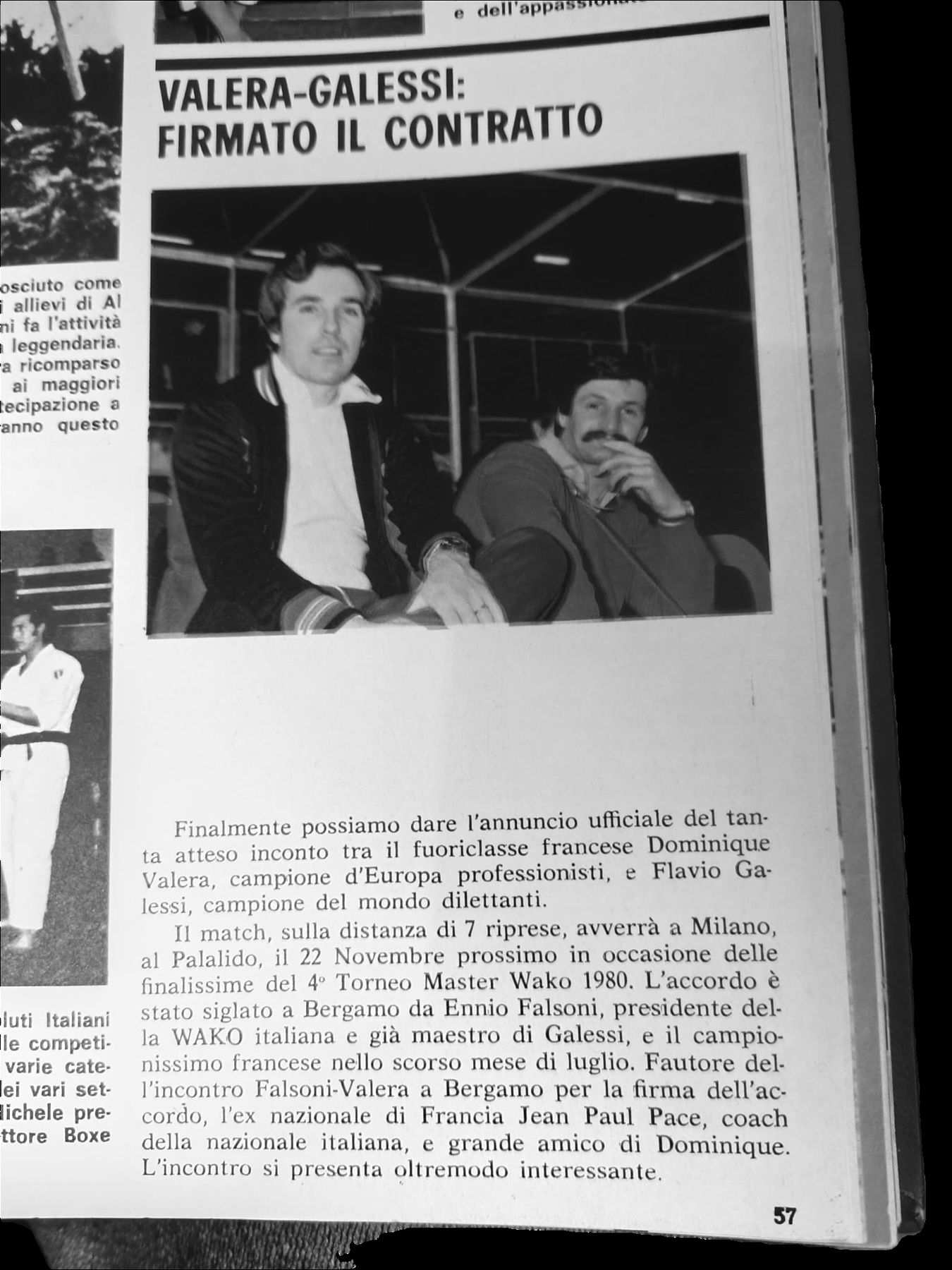 Pagina di rivista: Valera–Galessi, firmato il contratto.